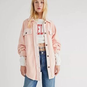 Free People Peach Soft Ruby Shacket NWOT S